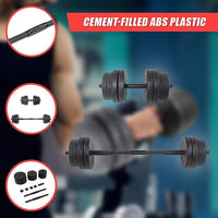 20kg Dumbbell Set Home Gym Fitness Exercise Weights Bar Plate Sports & Fitness Kings Warehouse 