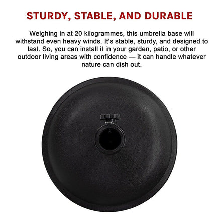 20kg Patio Sun Umbrella Base Durable Parasol Garden Stand Cement Round Home & Garden Kings Warehouse 
