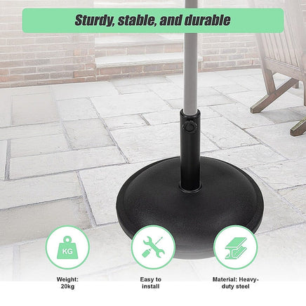 20kg Patio Sun Umbrella Base Durable Parasol Garden Stand Cement Round Home & Garden Kings Warehouse 