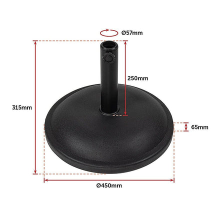 20kg Patio Sun Umbrella Base Durable Parasol Garden Stand Cement Round Home & Garden Kings Warehouse 