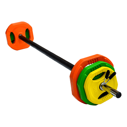 20kg Standard Rubber Coloured Barbell Sports & Fitness Kings Warehouse 