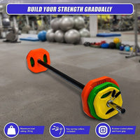 20kg Standard Rubber Coloured Barbell Sports & Fitness Kings Warehouse 