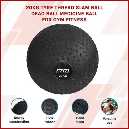 20kg Tyre Thread Slam Ball Dead Ball Medicine Ball for Gym Fitness Sports & Fitness Kings Warehouse 