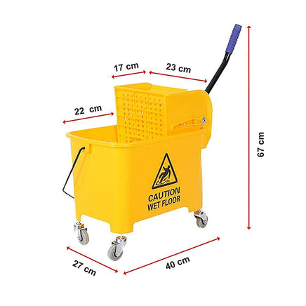 20L Deluxe Mop Wringer Bucket Side Press Janitor Commercial Cleaning Home & Garden Kings Warehouse 