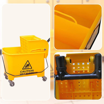 20L Deluxe Mop Wringer Bucket Side Press Janitor Commercial Cleaning Home & Garden Kings Warehouse 