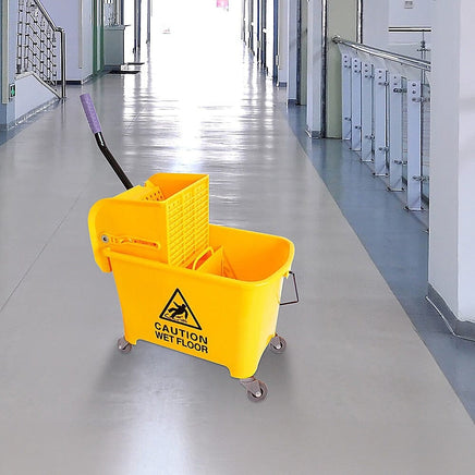 20L Deluxe Mop Wringer Bucket Side Press Janitor Commercial Cleaning Home & Garden Kings Warehouse 