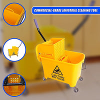 20L Deluxe Mop Wringer Bucket Side Press Janitor Commercial Cleaning Home & Garden Kings Warehouse 