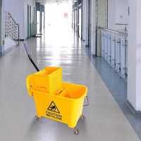 20L Deluxe Mop Wringer Bucket Side Press Janitor Commercial Cleaning Kings Warehouse 