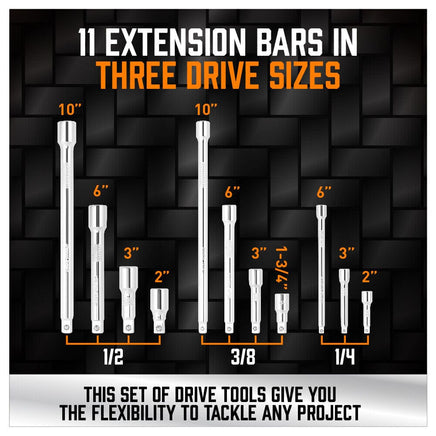 20Pc Socket Extension & Adaptor Set Flexible Joint Reducer Combination Drive Kit Auto Accessories Kings Warehouse 