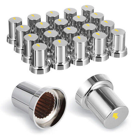 20PCS ABS Wheel Nut Covers Safety Arrow Chrome Caps For Trucks Trailers Bus AU Auto Accessories Kings Warehouse 