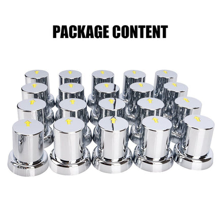 20PCS ABS Wheel Nut Covers Safety Arrow Chrome Caps For Trucks Trailers Bus AU Auto Accessories Kings Warehouse 
