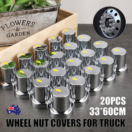 20PCS ABS Wheel Nut Covers Safety Arrow Chrome Caps For Trucks Trailers Bus AU Auto Accessories Kings Warehouse 