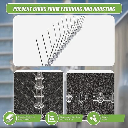20x 50cm Bird Spike S304 wire Spikes Eaves Pigeon Gull Starling 10M Home & Garden Kings Warehouse 