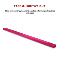 2.2m Gymnastics Folding Balance Beam Pink Synthetic Suede Kings Warehouse 