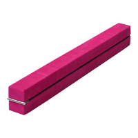2.2m Gymnastics Folding Balance Beam Pink Synthetic Suede Kings Warehouse 