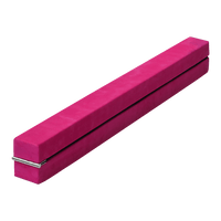 2.2m Gymnastics Folding Balance Beam Pink Synthetic Suede