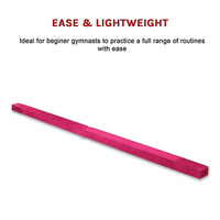 2.2m Gymnastics Folding Balance Beam Pink Synthetic Suede Sports & Fitness Kings Warehouse 