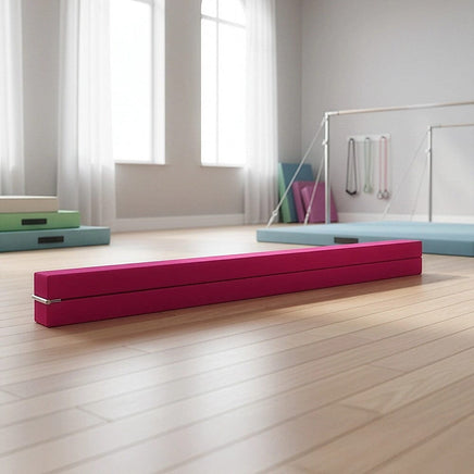 2.2m Gymnastics Folding Balance Beam Pink Synthetic Suede Sports & Fitness Kings Warehouse 