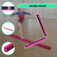 2.2m Gymnastics Folding Balance Beam Pink Synthetic Suede Sports & Fitness Kings Warehouse 