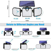 230 LED Solar Lights Outdoor 260LM Waterproof Motion Sensor Security Wall Lamp Home & Garden Kings Warehouse 