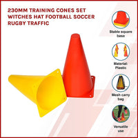 230mm Training Cones Set Witches Hat Football Soccer Rugby Traffic Kings Warehouse 