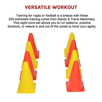 230mm Training Cones Set Witches Hat Football Soccer Rugby Traffic Sports & Fitness Kings Warehouse 