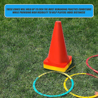 230mm Training Cones Set Witches Hat Football Soccer Rugby Traffic Sports & Fitness Kings Warehouse 