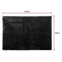 230x160cm Floor Rugs Large Shaggy Rug Area Carpet Bedroom Living Room Mat - Black Home & Garden Kings Warehouse 