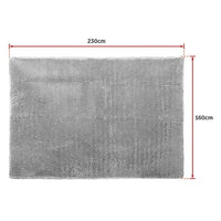 230x160cm Floor Rugs Large Shaggy Rug Area Carpet Bedroom Living Room Mat - Grey Home & Garden Kings Warehouse 