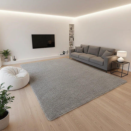 230x160cm Floor Rugs Large Shaggy Rug Area Carpet Bedroom Living Room Mat - Grey Home & Garden Kings Warehouse 