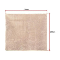 230x200cm Floor Rugs Large Shaggy Rug Area Carpet Bedroom Living Room Mat - Beige Home & Garden Kings Warehouse 
