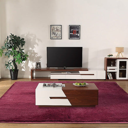 230x200cm Floor Rugs Large Shaggy Rug Area Carpet Bedroom Living Room Mat - Burgundy Home & Garden Kings Warehouse 