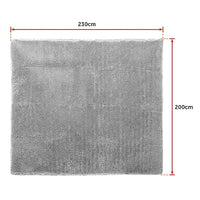 230x200cm Floor Rugs Large Shaggy Rug Area Carpet Bedroom Living Room Mat - Grey Home & Garden Kings Warehouse 