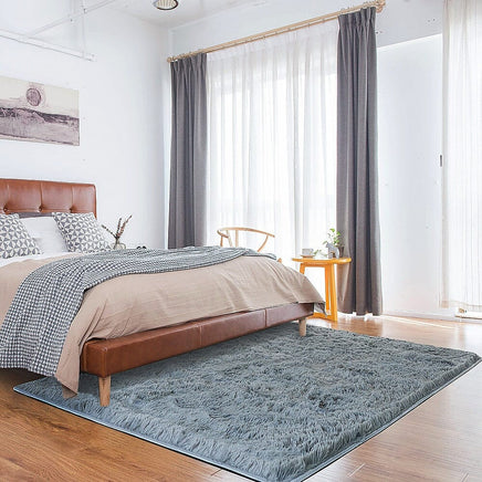 230x200cm Floor Rugs Large Shaggy Rug Area Carpet Bedroom Living Room Mat - Grey Home & Garden Kings Warehouse 