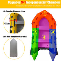 2.3m Inflatable Dinghy Boat Tender Pontoon Rescue- Yellow Kings Warehouse 