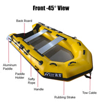 2.3m Inflatable Dinghy Boat Tender Pontoon Rescue- Yellow Kings Warehouse 