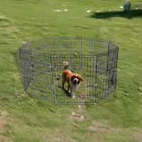 24" 8 Panel Pet Dog Playpen Puppy Exercise Cage Enclosure Fence Play Pen Pet Care Kings Warehouse 