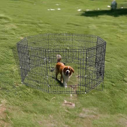 24" 8 Panel Pet Dog Playpen Puppy Exercise Cage Enclosure Fence Play Pen Pet Care Kings Warehouse 