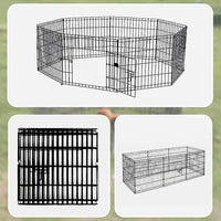 24" 8 Panel Pet Dog Playpen Puppy Exercise Cage Enclosure Fence Play Pen Pet Care Kings Warehouse 