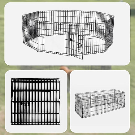 24" 8 Panel Pet Dog Playpen Puppy Exercise Cage Enclosure Fence Play Pen Pet Care Kings Warehouse 