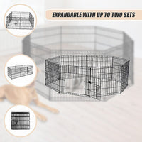 24" 8 Panel Pet Dog Playpen Puppy Exercise Cage Enclosure Fence Play Pen Pet Care Kings Warehouse 
