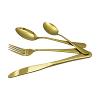 24-piece Gold Cutlery Flatware Stainless Steel Silverware Set Reflective Mirror Finish Home & Garden Kings Warehouse 