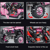 2471pcs Off-road Pink Vehicle Building Blocks Bricks Car Series 1:8 Model Kits Gifts Mork 022010-1 Creative Pick Up Baby & Kids Kings Warehouse 