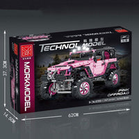 2471pcs Off-road Pink Vehicle Building Blocks Bricks Car Series 1:8 Model Kits Gifts Mork 022010-1 Creative Pick Up Baby & Kids Kings Warehouse 