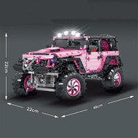 2471pcs Off-road Pink Vehicle Building Blocks Bricks Car Series 1:8 Model Kits Gifts Mork 022010-1 Creative Pick Up Baby & Kids Kings Warehouse 