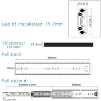 24in Pair 150KG Heavy Duty Drawer Slides Rails Runners Locking Ball Bearing Kings Warehouse 