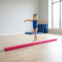 2.4m (8FT) Gymnastics Folding Balance Beam Pink Synthetic Suede Sports & Fitness Kings Warehouse 