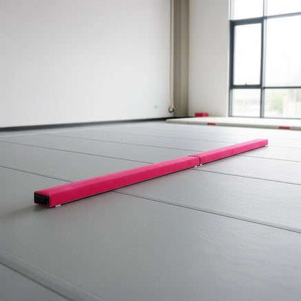 2.4m (8FT) Gymnastics Folding Balance Beam Pink Synthetic Suede Sports & Fitness Kings Warehouse 