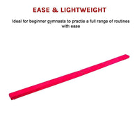 2.4m (8FT) Gymnastics Folding Balance Beam Pink Synthetic Suede Sports & Fitness Kings Warehouse 