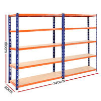 2.4MX1.8M Garage Shelving Warehouse Rack Pallet Racking Storage Steel Orange&Blue Spring Savings: Outdoor Living Kings Warehouse 